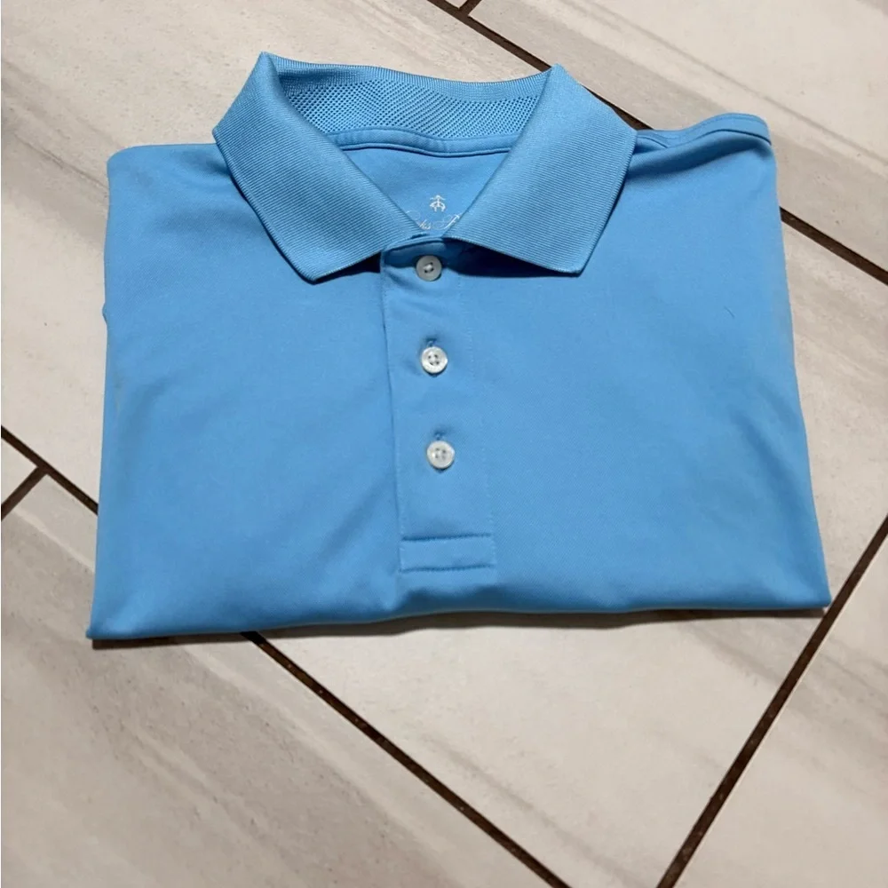 Brooks Brothers Men's Polo Shirt Light Blue Performance Series Golf Stretch | S